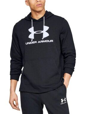Under Armour Men's Black Sportstyle Terry Logo Hoodie Sweatshirt UA Size XL